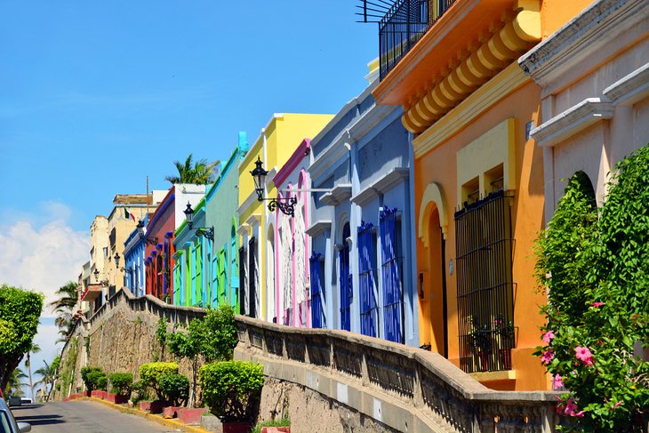 Colorful houses in Centro Historico Mazatlan