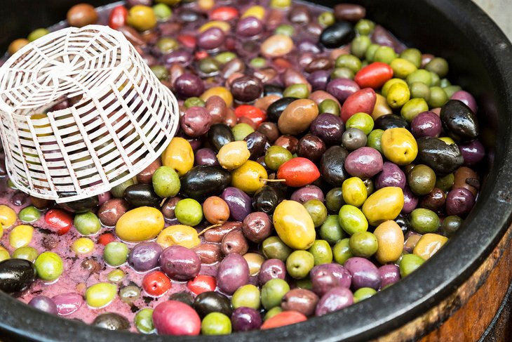 Colorful olives for sale in Bronx