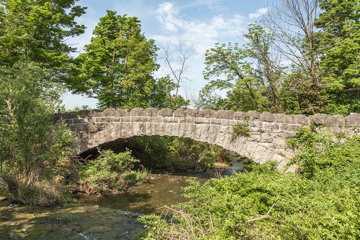 Stone footbridge to Three Sisters Islands, Niagara Falls, New York