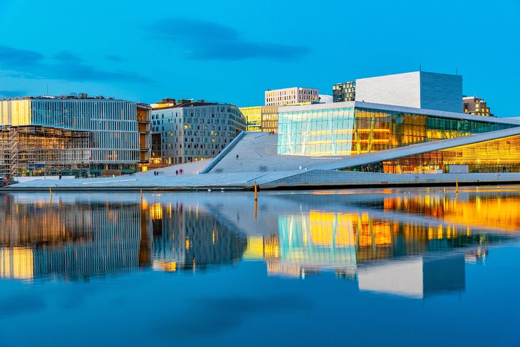 View of the Opera House from the water on Oslofjord