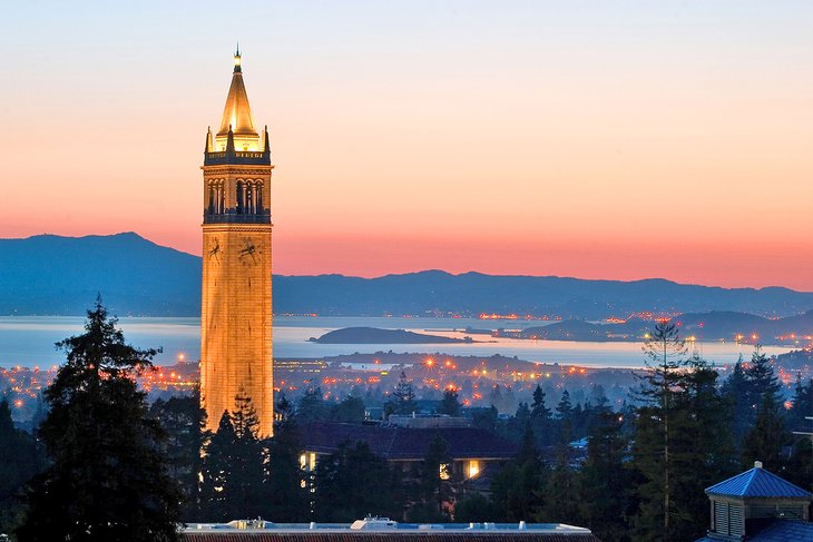 View over the UC Berkeley campus to the San Francisco Bay