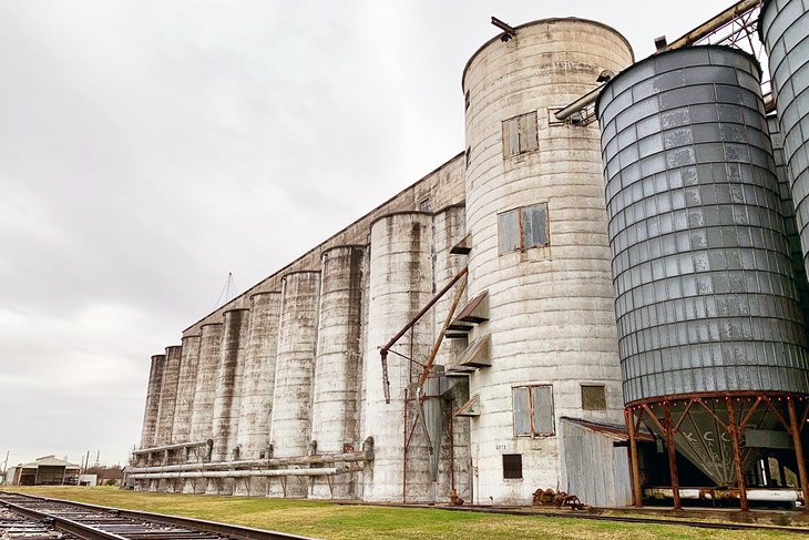 Old rice silos in Katy