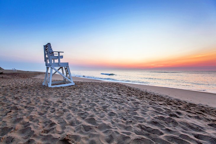 Lifeguard chair at Coast Guard Beach, Cape Cod during sunrise