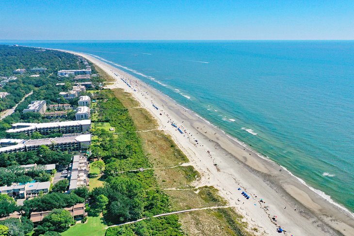 Aerial view of Coligny Beach