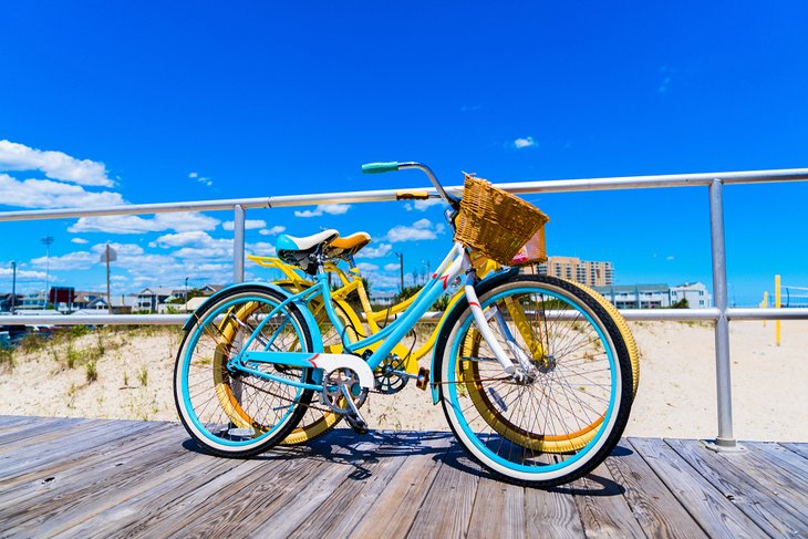 Bikes on the boardwalk in Ocean City, NJ