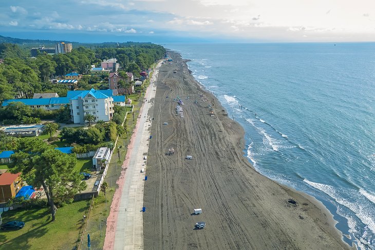 Aerial view of Ureki Beach, Georgia