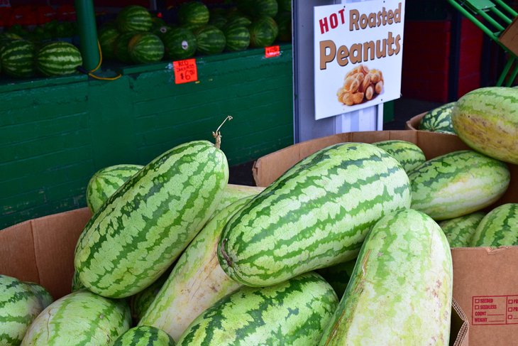 Watermelons for sale at the market in Birmingham