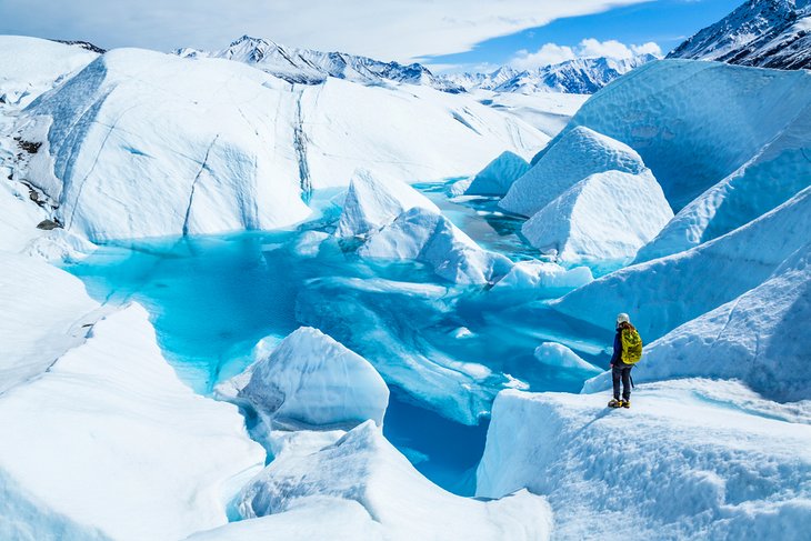 Hiker on the Matanuska Glacier