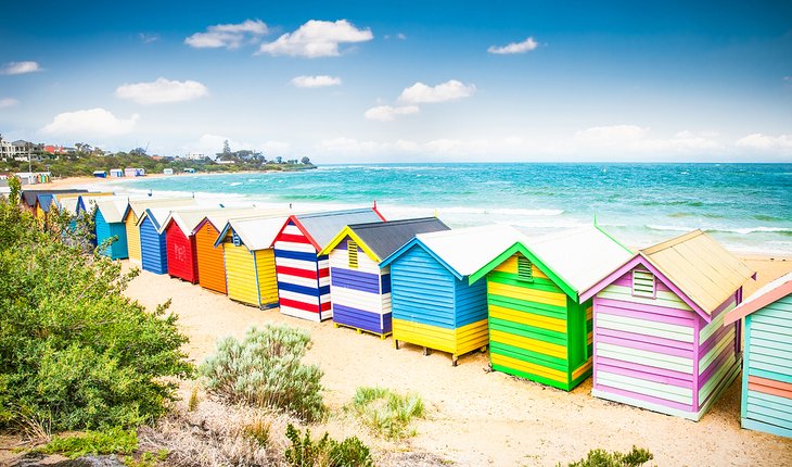 Colorful bathing boxes in Brighton