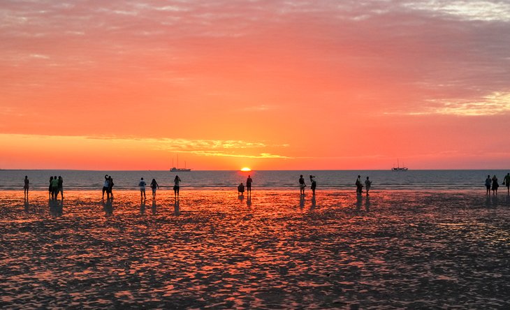 Watching the sunset at Mindil Beach, Darwin