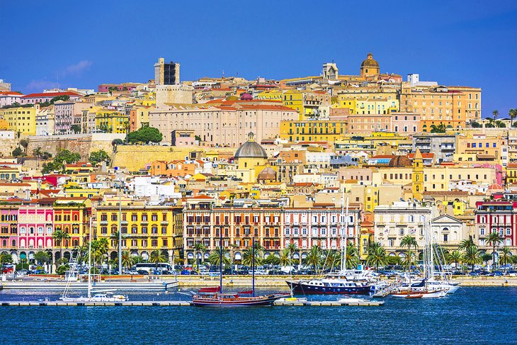 Colorful buildings in Cagliari, Sardinia