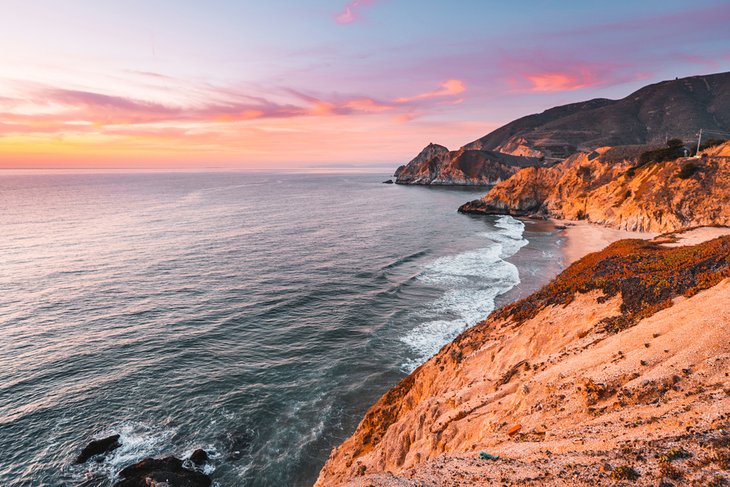 Gray Whale Cove Trail at sunset