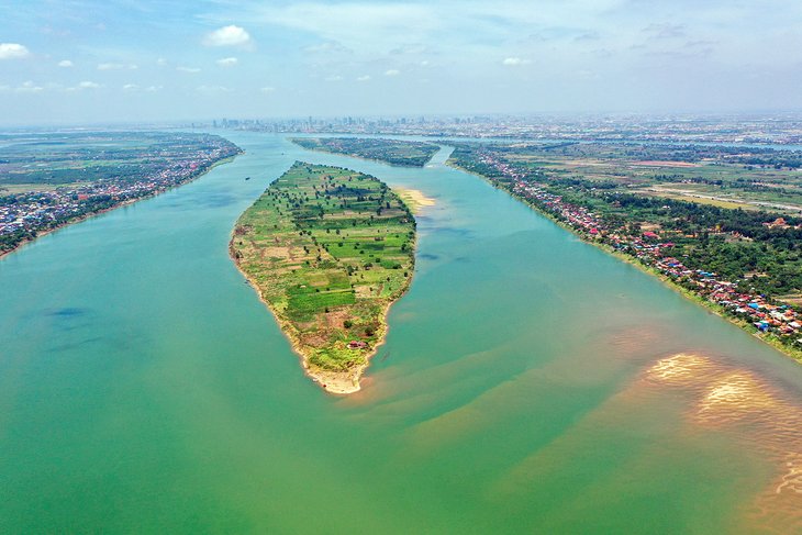 Aerial view of Koh Okhna Tei Island