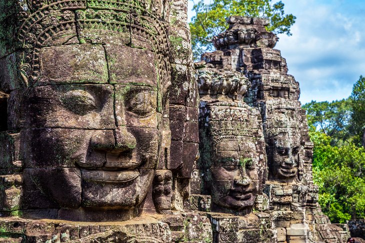 Stone faces at the Bayon Temple, Angkor Thom