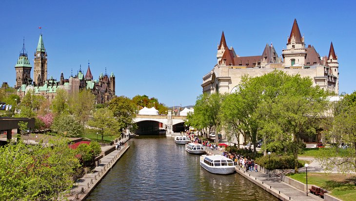Rideau Canal in Ottawa on a beautiful summer day