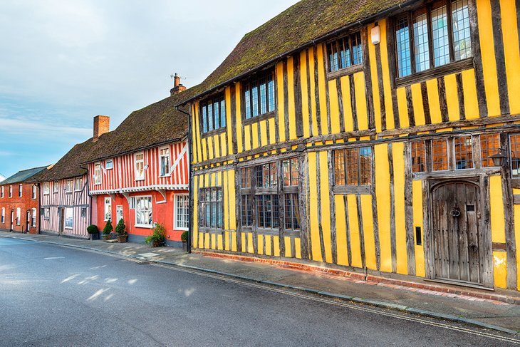 Colorful Tudor houses in Lavenham