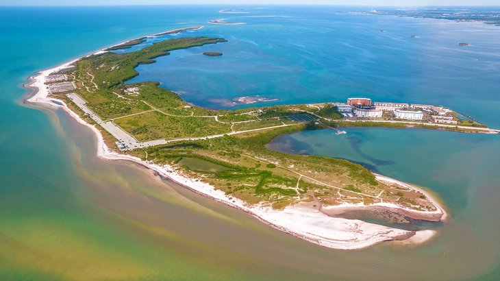 Aerial view of Honeymoon Island