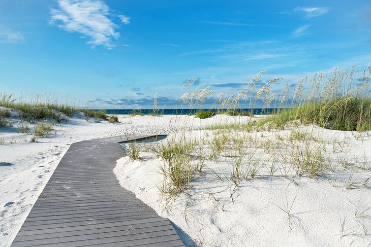 Boardwalk through the white sands on Santa Rosa Island