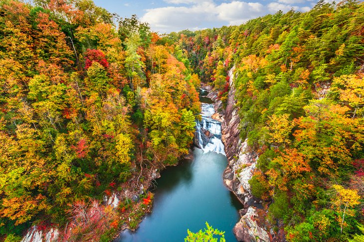 Fall colors in the Tallulah Gorge National Park