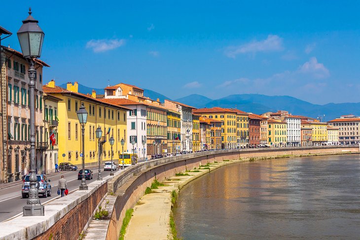 Road along the River Arno in Pisa