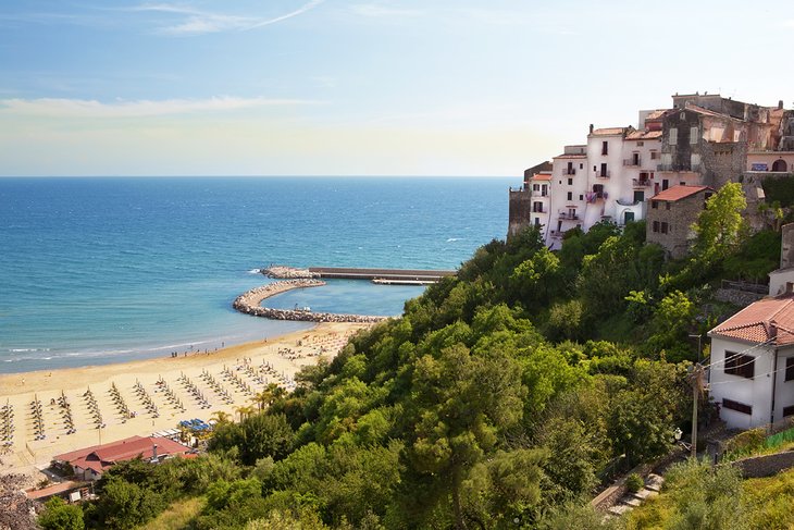 View over the beach at Sperlonga