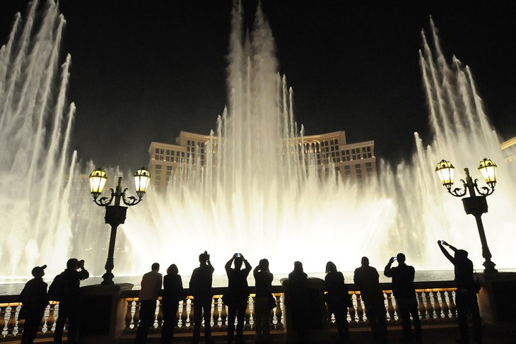 Dancing fountains at the Bellagio Resort