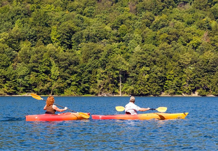 Kayaking on Canadice Lake, one of New York's Finger Lakes