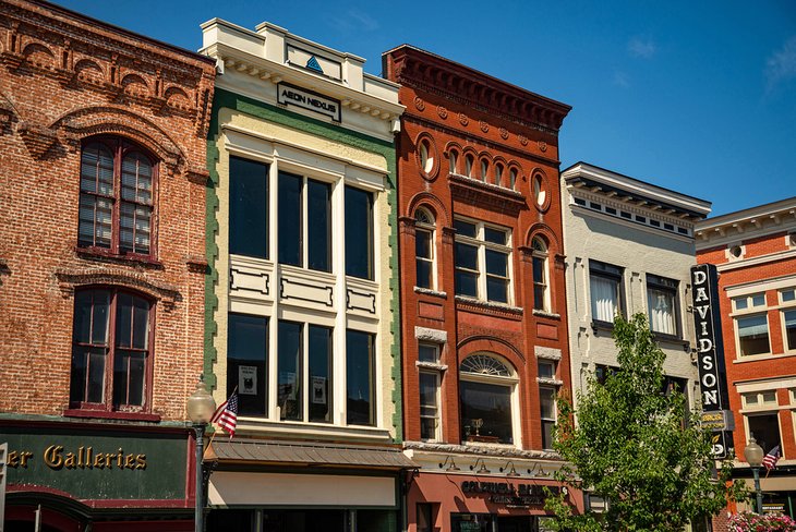 Colorful historical buildings in Saratoga Springs