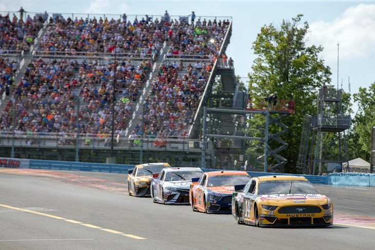 Cars racing at Watkins Glen International