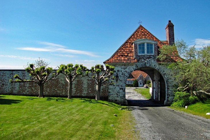 Gatehouse at a mansion on Ocean Drive in Newport, Rhode Island