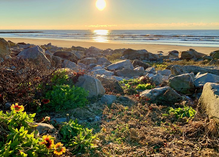 Sunset at a beach in Galveston