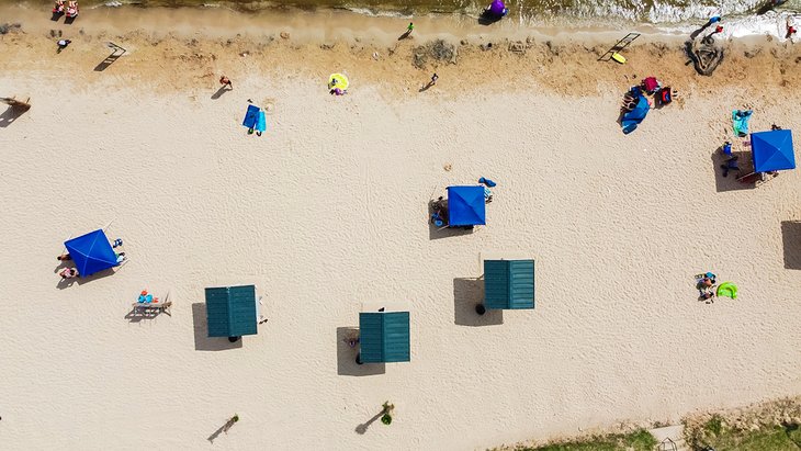 Aerial view of City Beach Park, Granbury