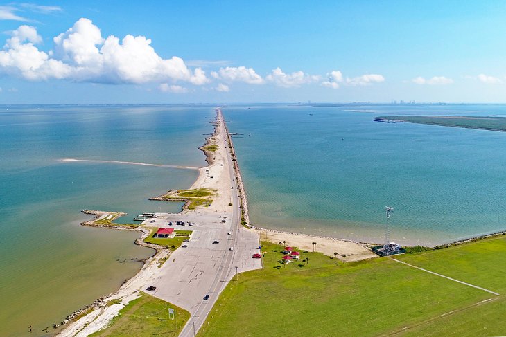 Aerial view of the Texas City Dike