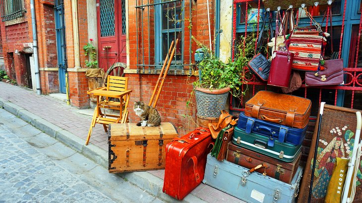 Quirky goods for sale at a shop in Balat