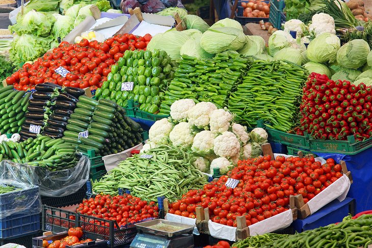 Vegetables for sale at the Women's Bazaar