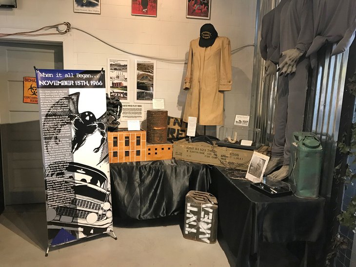 Exhibit inside the Mothman Museum