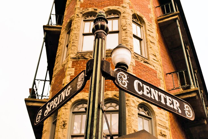 Street sign in downtown Eureka Springs