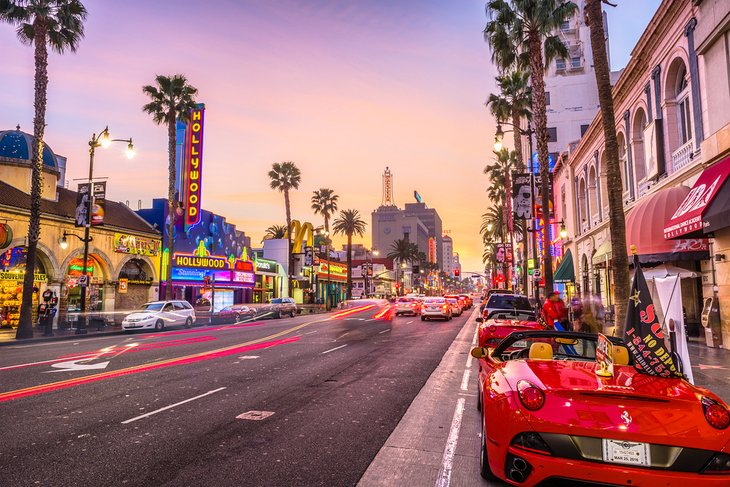 Hollywood Boulevard at dusk