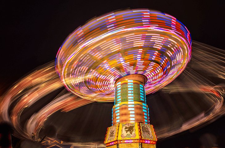 Swinging carnival ride at the Calgary Stampede