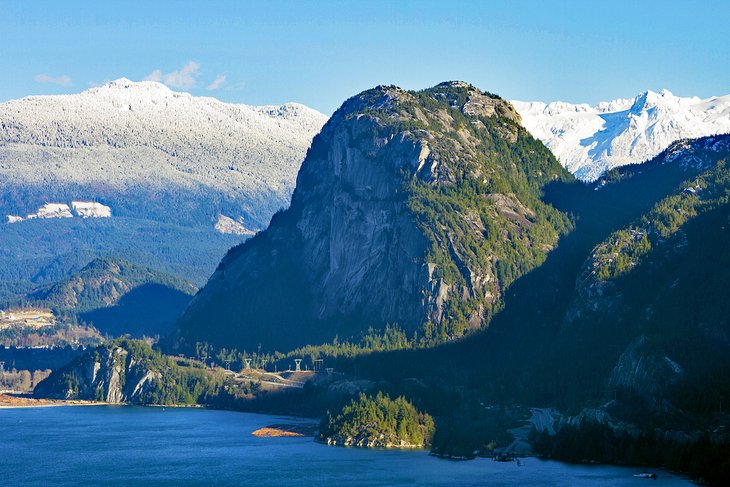 Stawamus Chief and Garibaldi Mountain in Squamish, British Columbia