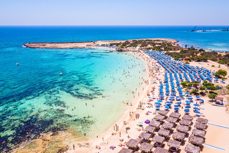 Aerial view of Makronissos Beach