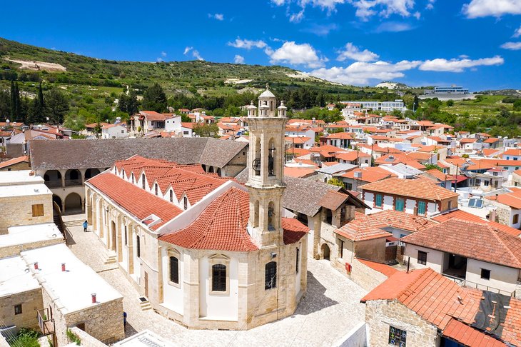 Omodos village and Timios Stavros Monastery