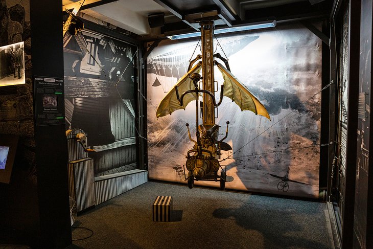 Flying machine inside Karel Zeman Museum