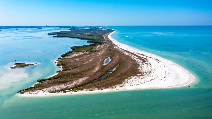 Aerial view of Caladesi State Park