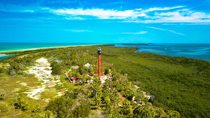 Aerial view of Anclote Key Preserve State Park