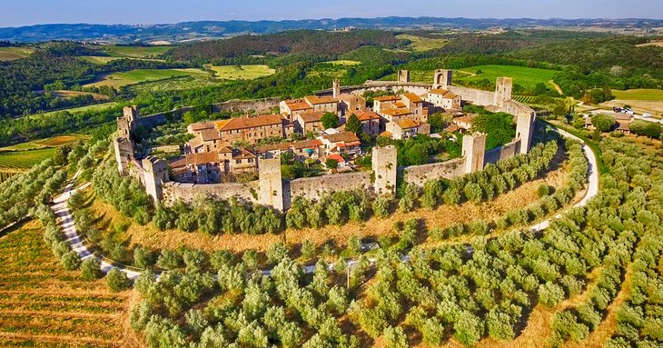 Aerial view of Monteriggioni