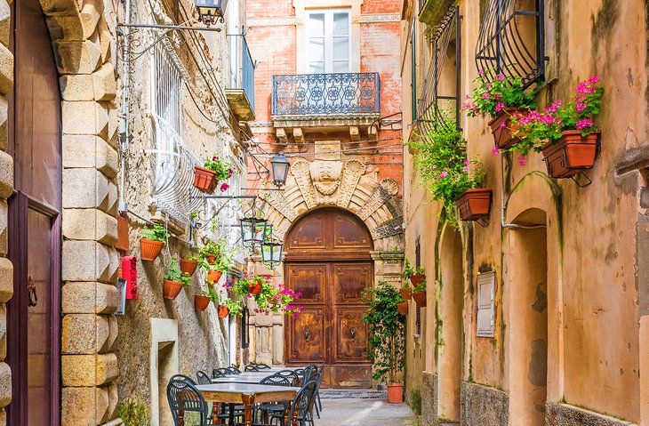 Tables at a café in Positano