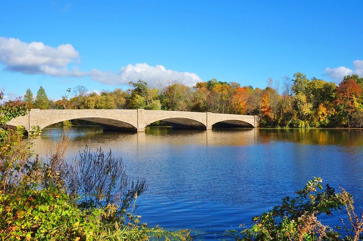 Washington Bridge over Lake Carnegie in Princeton, New Jersey