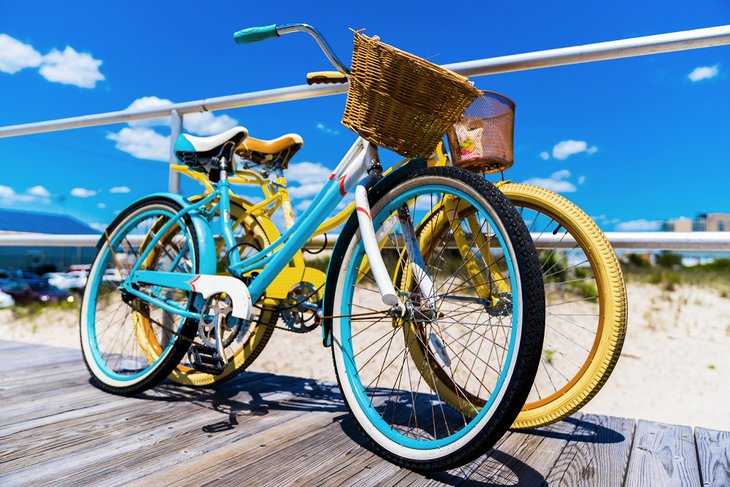 Bicycles on the boardwalk in Ocean City