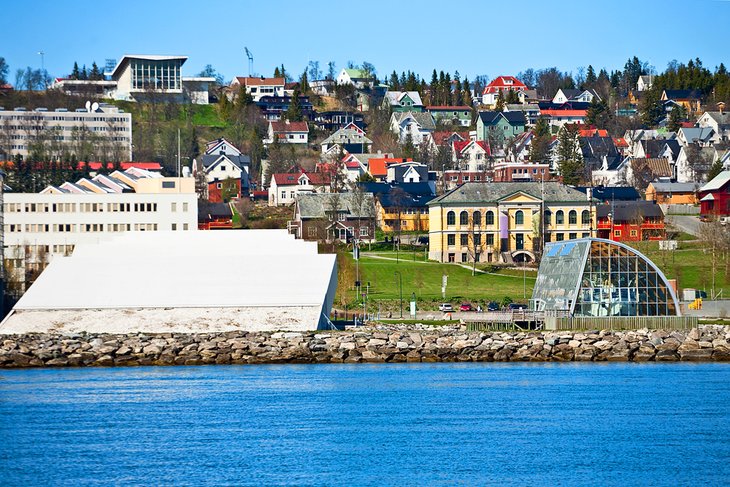 Tromsø with the Polaria Museum on the water